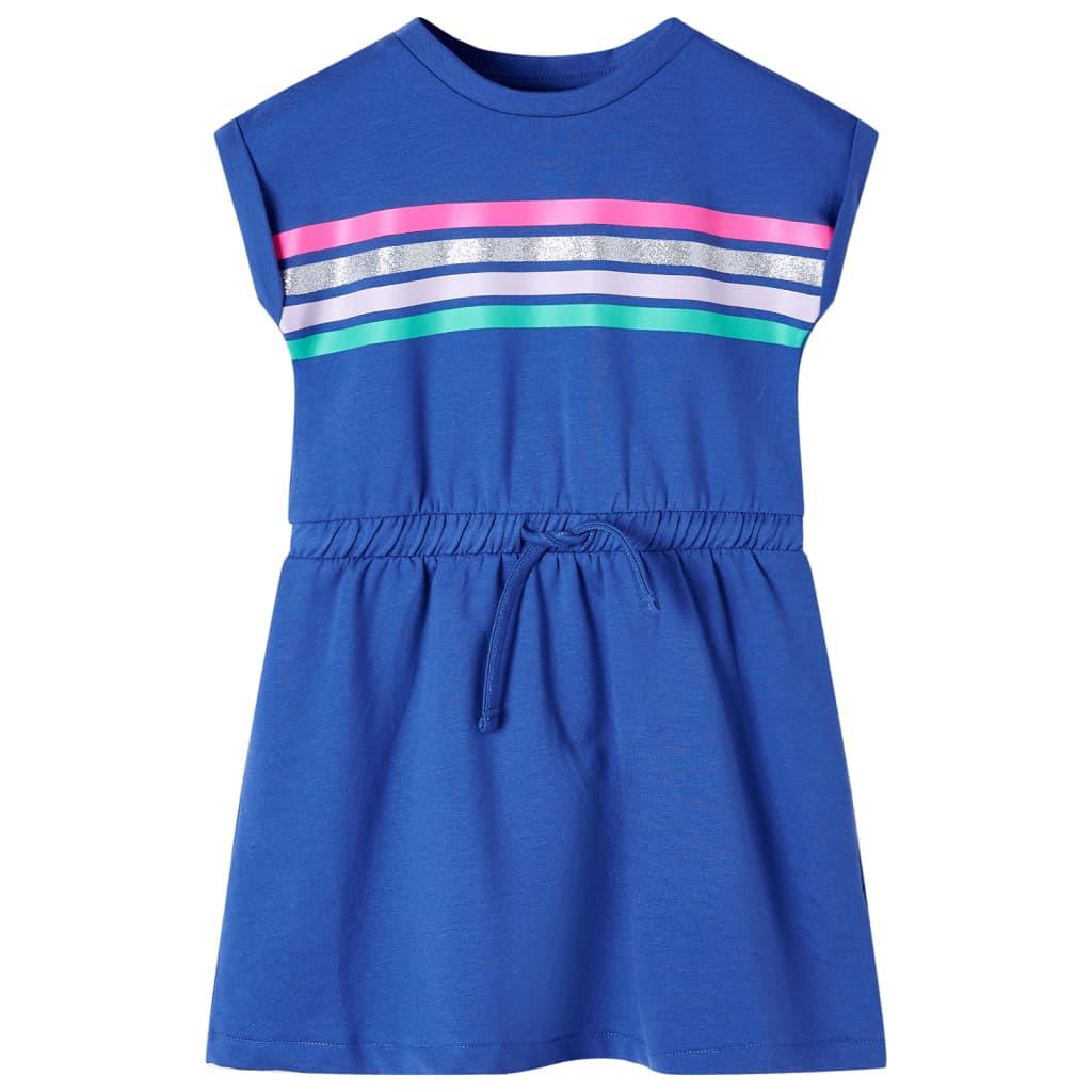 Kinderkleid Baumwolle Mädchen Blau 104 von VidaXL