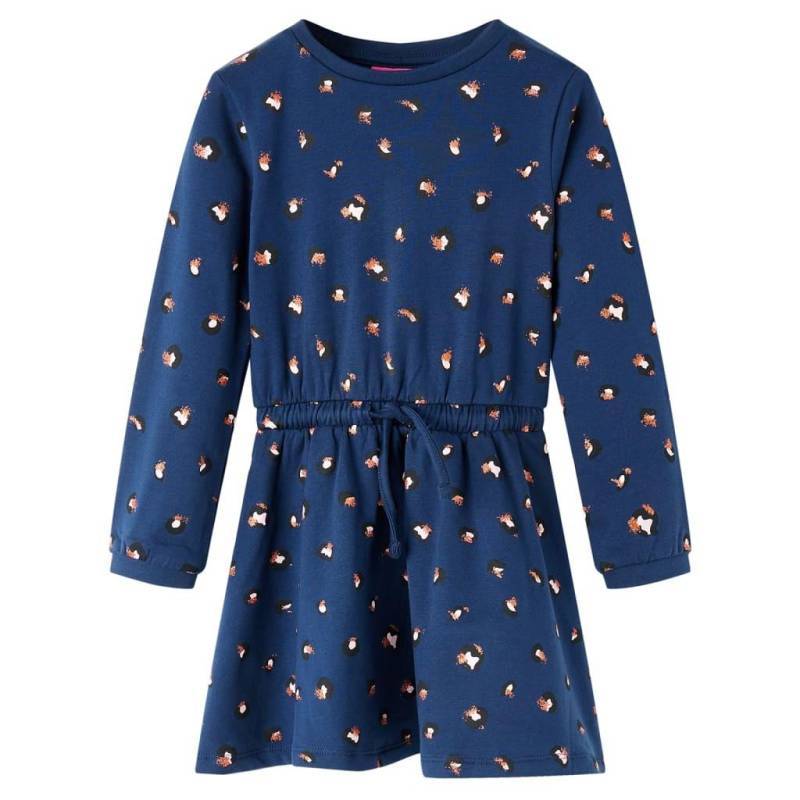 Kinderkleid Baumwolle Mädchen Blau 116 von VidaXL