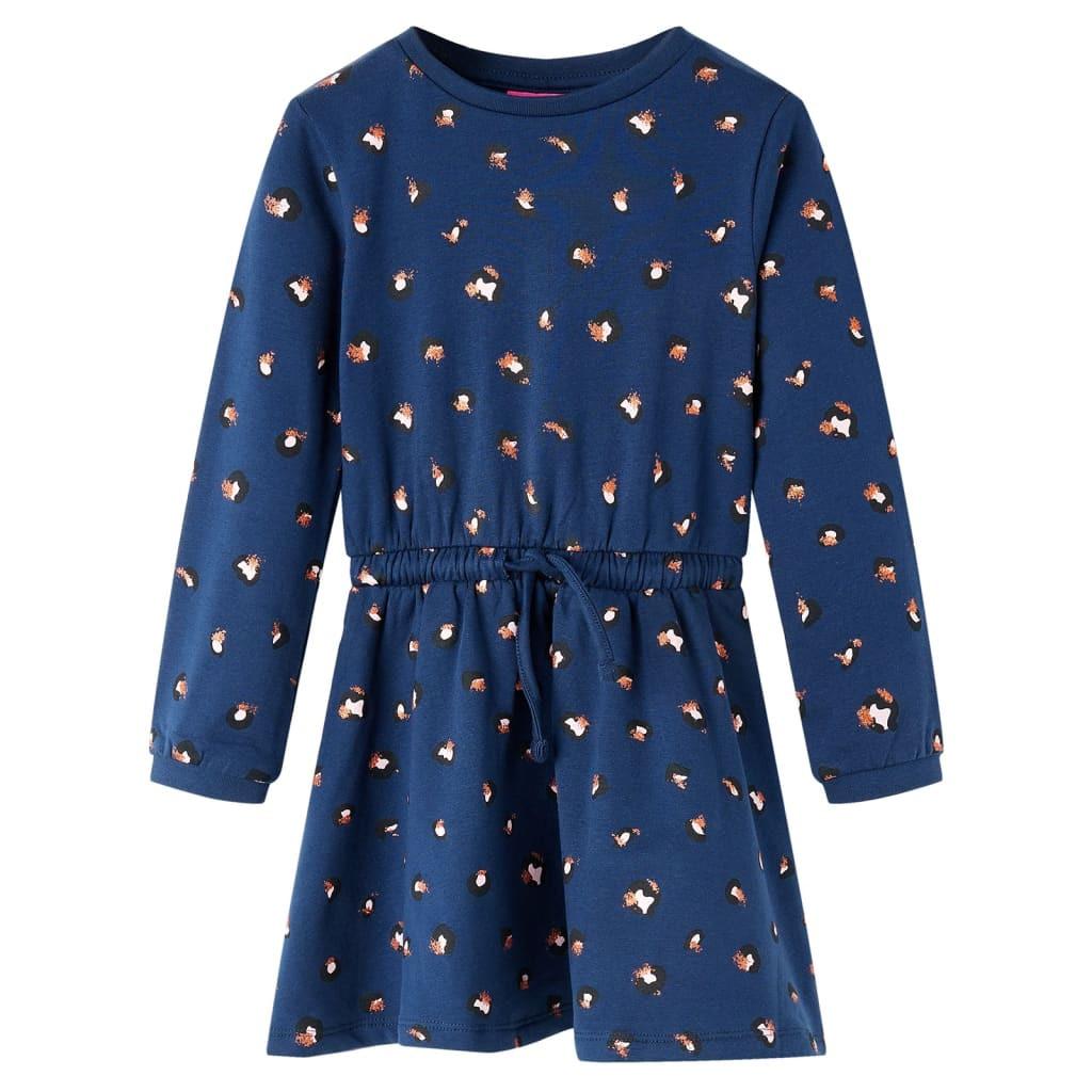 Kinderkleid Baumwolle Mädchen Blau 140 von VidaXL