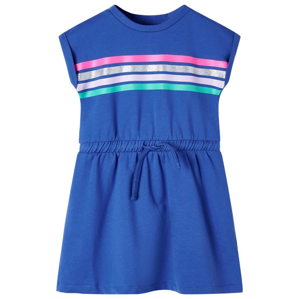 Kinderkleid Baumwolle Mädchen Blau 128 von VidaXL