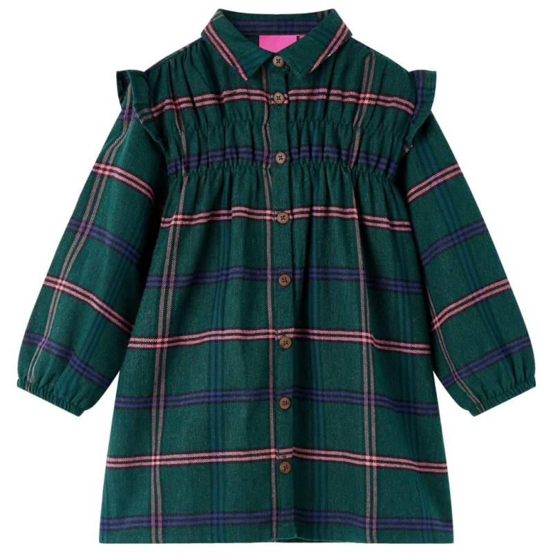 Kinderkleid Baumwolle Mädchen Grün 104 von VidaXL