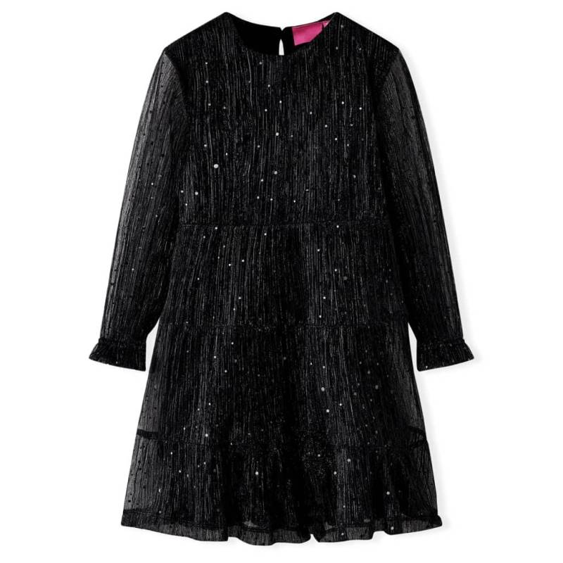 Kinderkleid Gewebe Mädchen Schwarz 116 von VidaXL