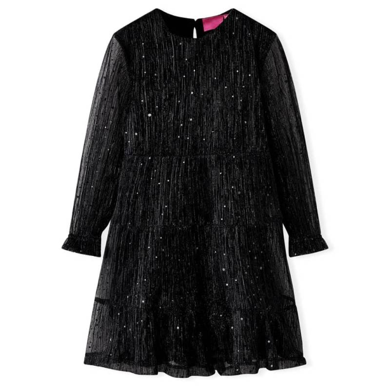 Kinderkleid Gewebe Mädchen Schwarz 140 von VidaXL