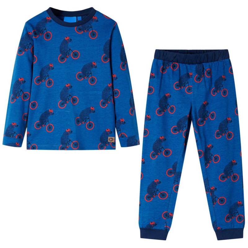 Kinderpyjama Baumwolle Jungen Blau 104 von VidaXL