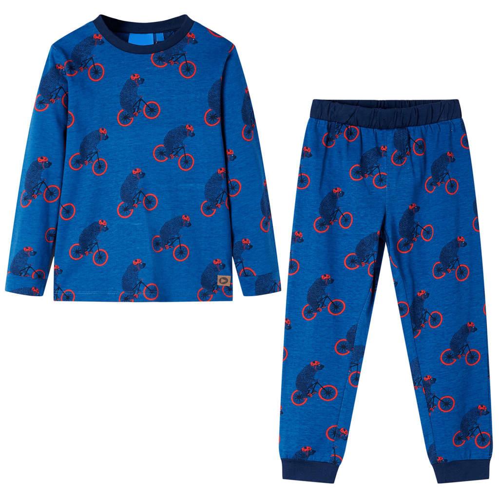 Kinderpyjama Baumwolle Jungen Blau 128 von VidaXL