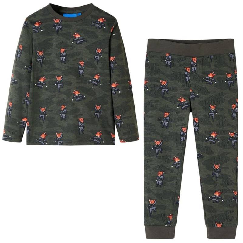 Kinderpyjama Baumwolle Jungen Grün 104 von VidaXL