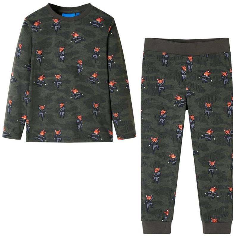 Kinderpyjama Baumwolle Jungen Grün 128 von VidaXL