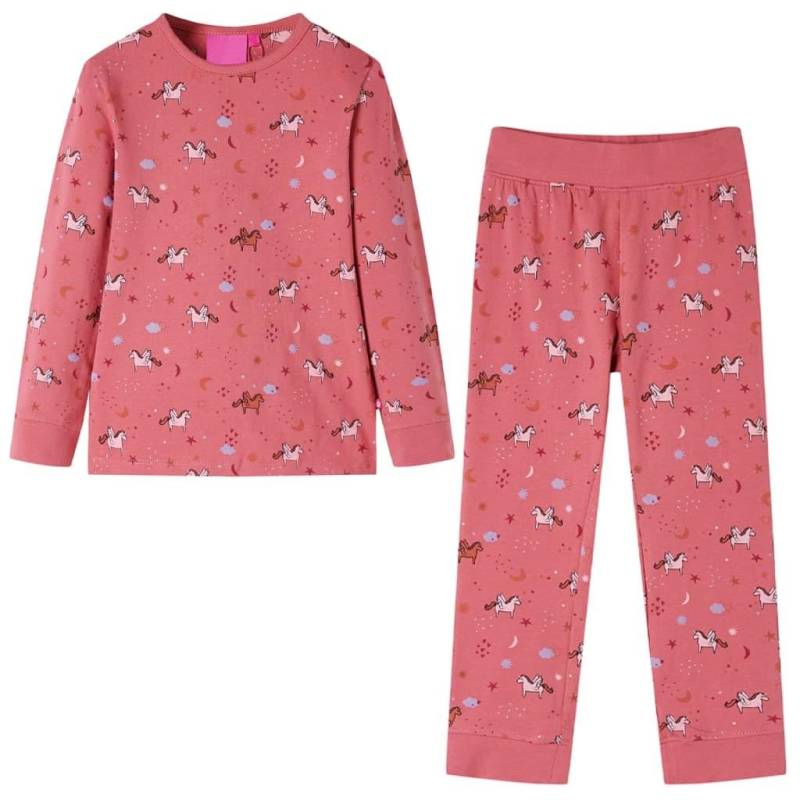 Kinderpyjama Baumwolle Jungen Pink 104 von VidaXL