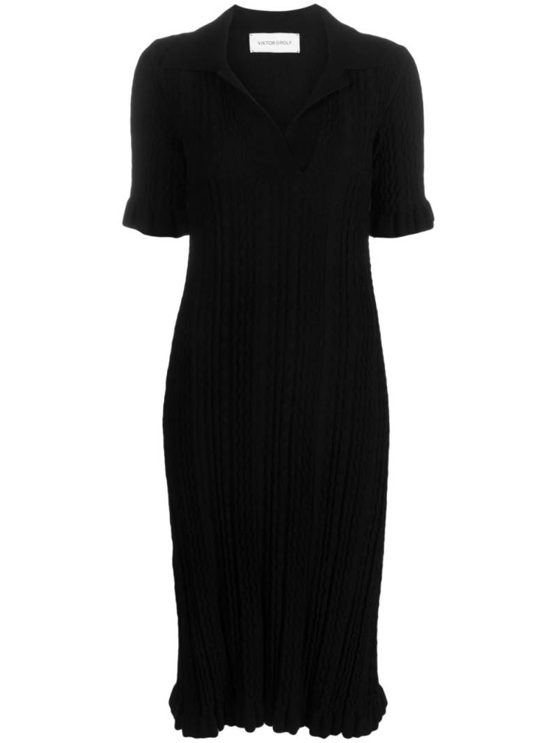 Viktor & Rolf V-neck knitted midi dress - Black von Viktor & Rolf