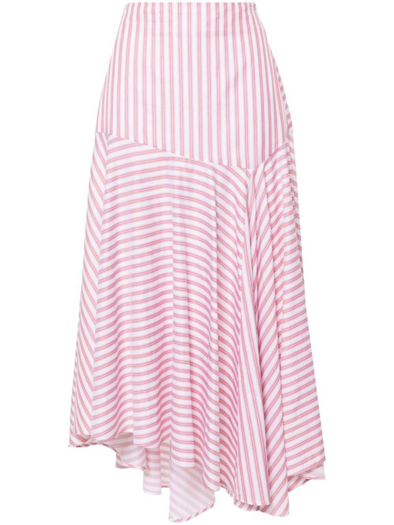 Viktor & Rolf Volant striped asymmetric skirt - White von Viktor & Rolf