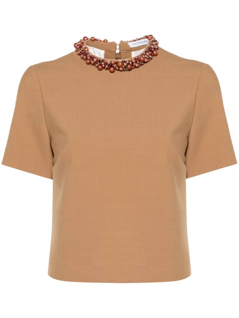 Viktor & Rolf bead-embellished top - Brown von Viktor & Rolf