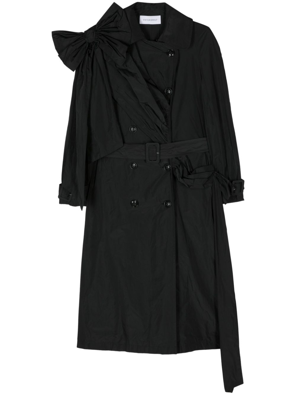 Viktor & Rolf bow-detail draped trench coat - Black von Viktor & Rolf