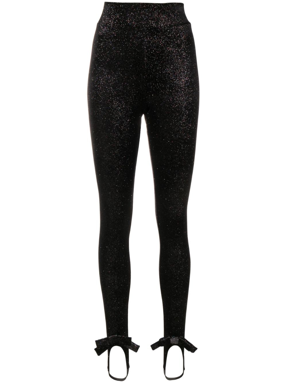 Viktor & Rolf bow-detail velvet stirrup leggings - Black von Viktor & Rolf