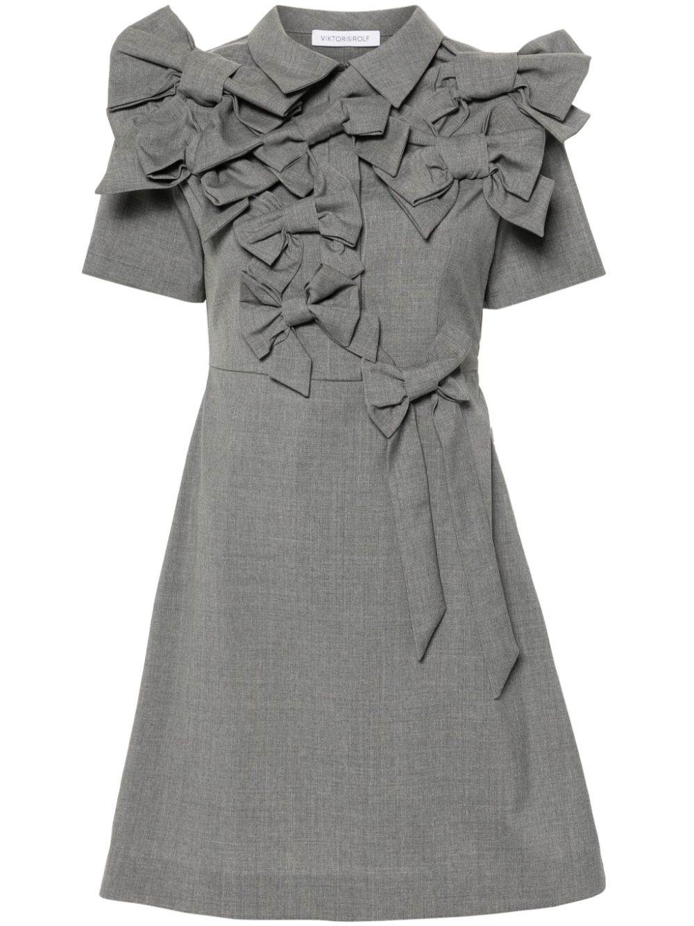 Viktor & Rolf bow-detail wool dress - Grey von Viktor & Rolf