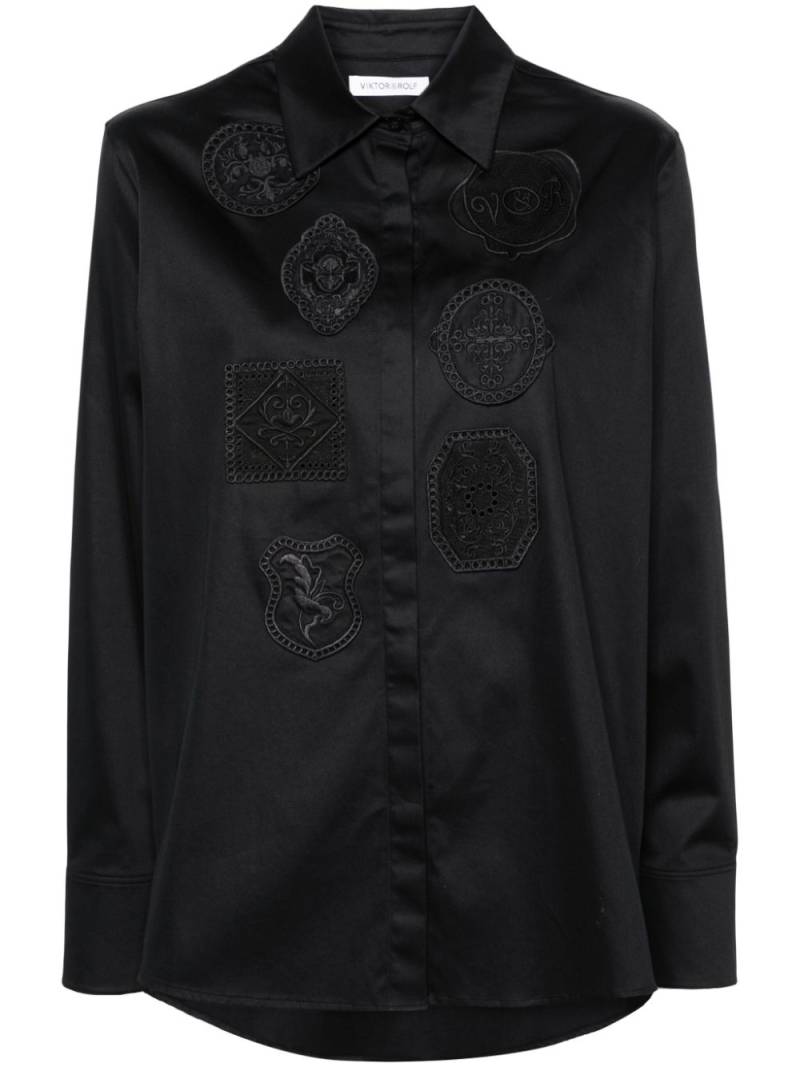 Viktor & Rolf crochet-detail long-sleeve shirt - Black von Viktor & Rolf