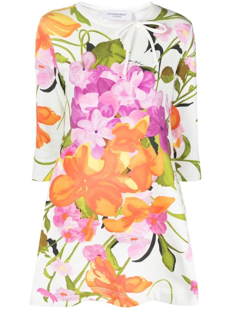 Viktor & Rolf floral-print A-line mini dress - White von Viktor & Rolf