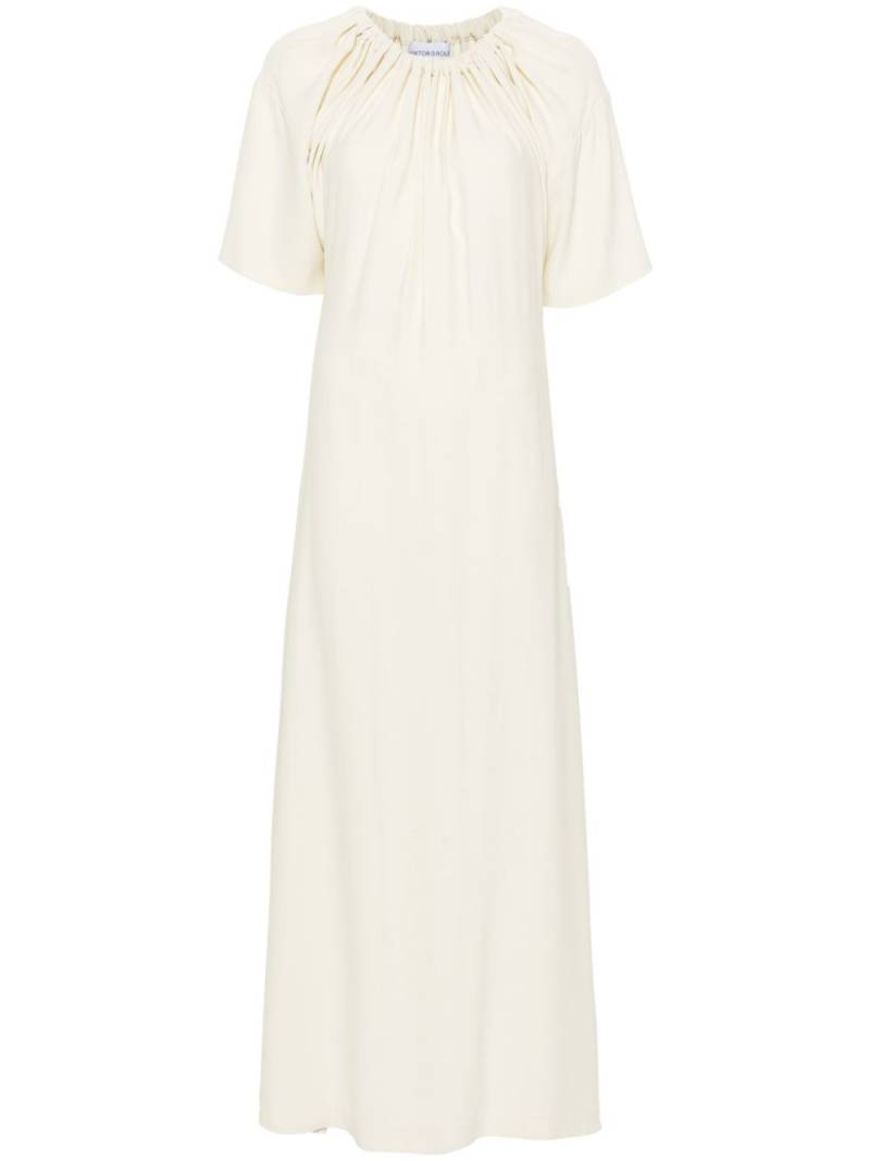 Viktor & Rolf gathered-neckline crepe maxi dress - White von Viktor & Rolf