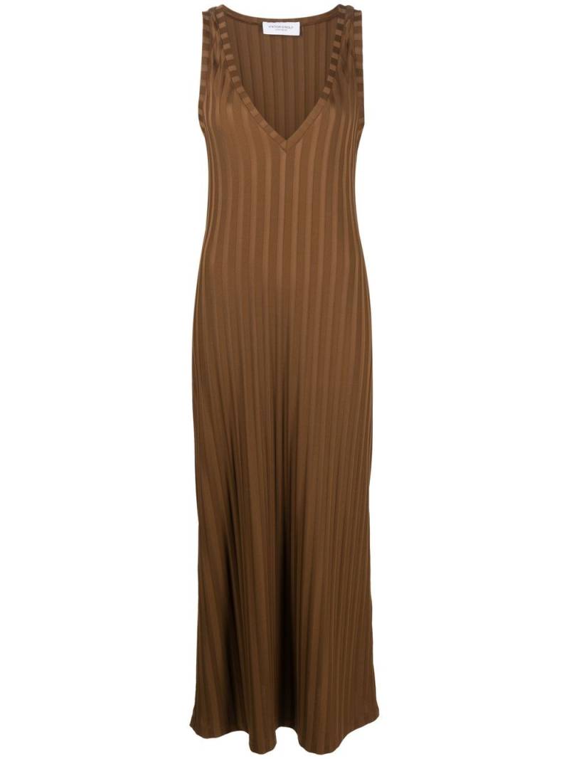 Viktor & Rolf long ribbed sleeveless dress - Brown von Viktor & Rolf