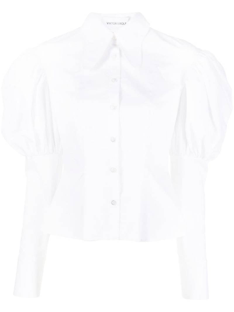 Viktor & Rolf puff-sleeved organic-cotton shirt - White von Viktor & Rolf