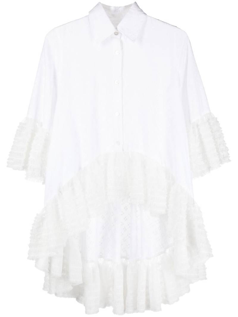 Viktor & Rolf ruffle-trim broderie shirt - White von Viktor & Rolf