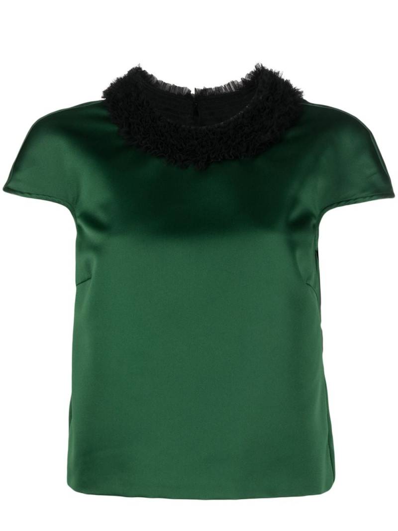 Viktor & Rolf ruffled-collar short-sleeved blouse - Green von Viktor & Rolf