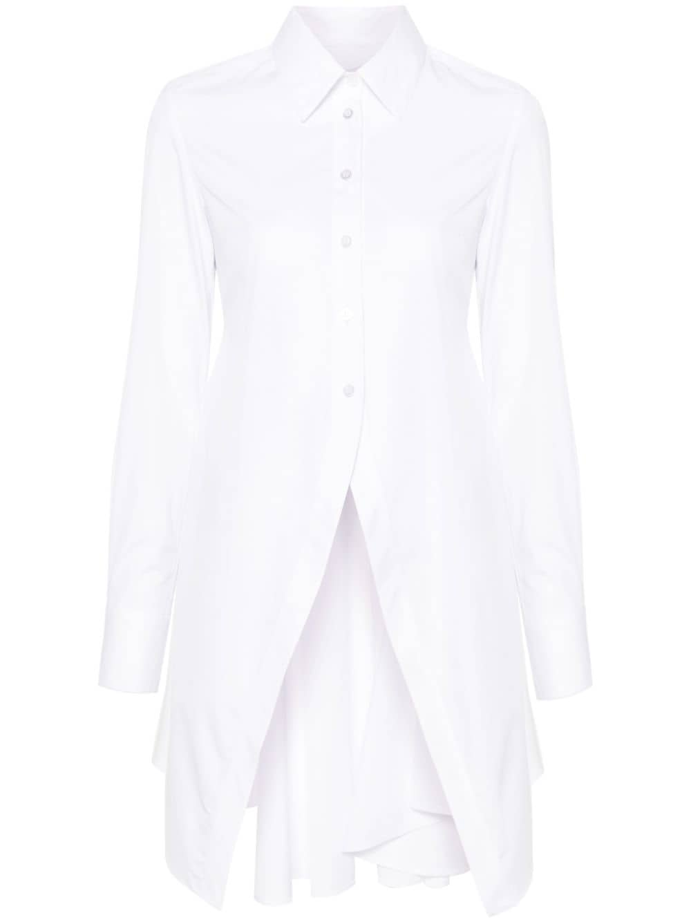 Viktor & Rolf straight-collar cotton godet shirt - White von Viktor & Rolf