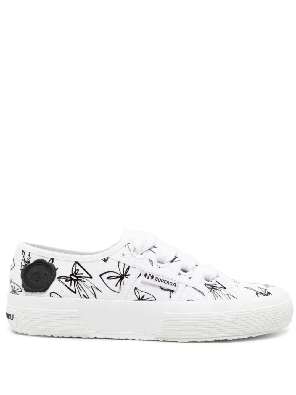 Viktor & Rolf x Superga bow-print canvas sneakers - White von Viktor & Rolf