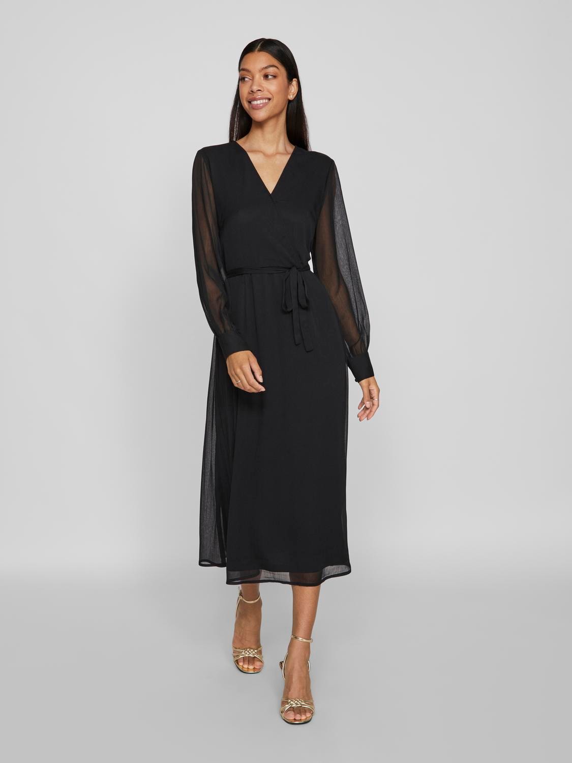 Vila Chiffonkleid »VIFALIA V-NECK L/S MIDI DRESS - NOOS« Vila Chiffonkleid »VIFALIA V-NECK L/S MIDI DRESS - NOOS« von Vila