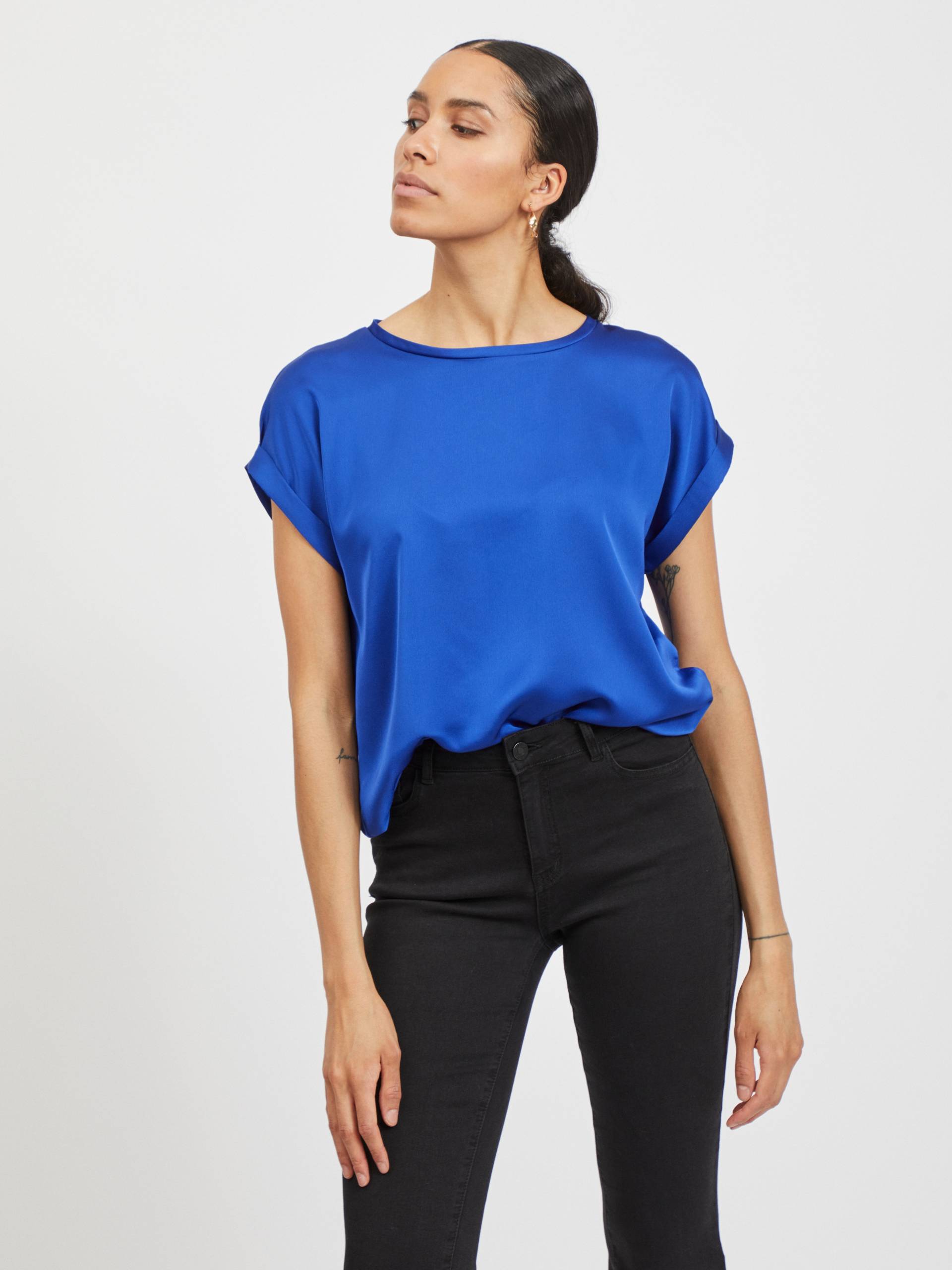 Vila Kurzarmshirt »VIELLETTE S/S SATIN TOP - NOOS«, Satin Optik von Vila