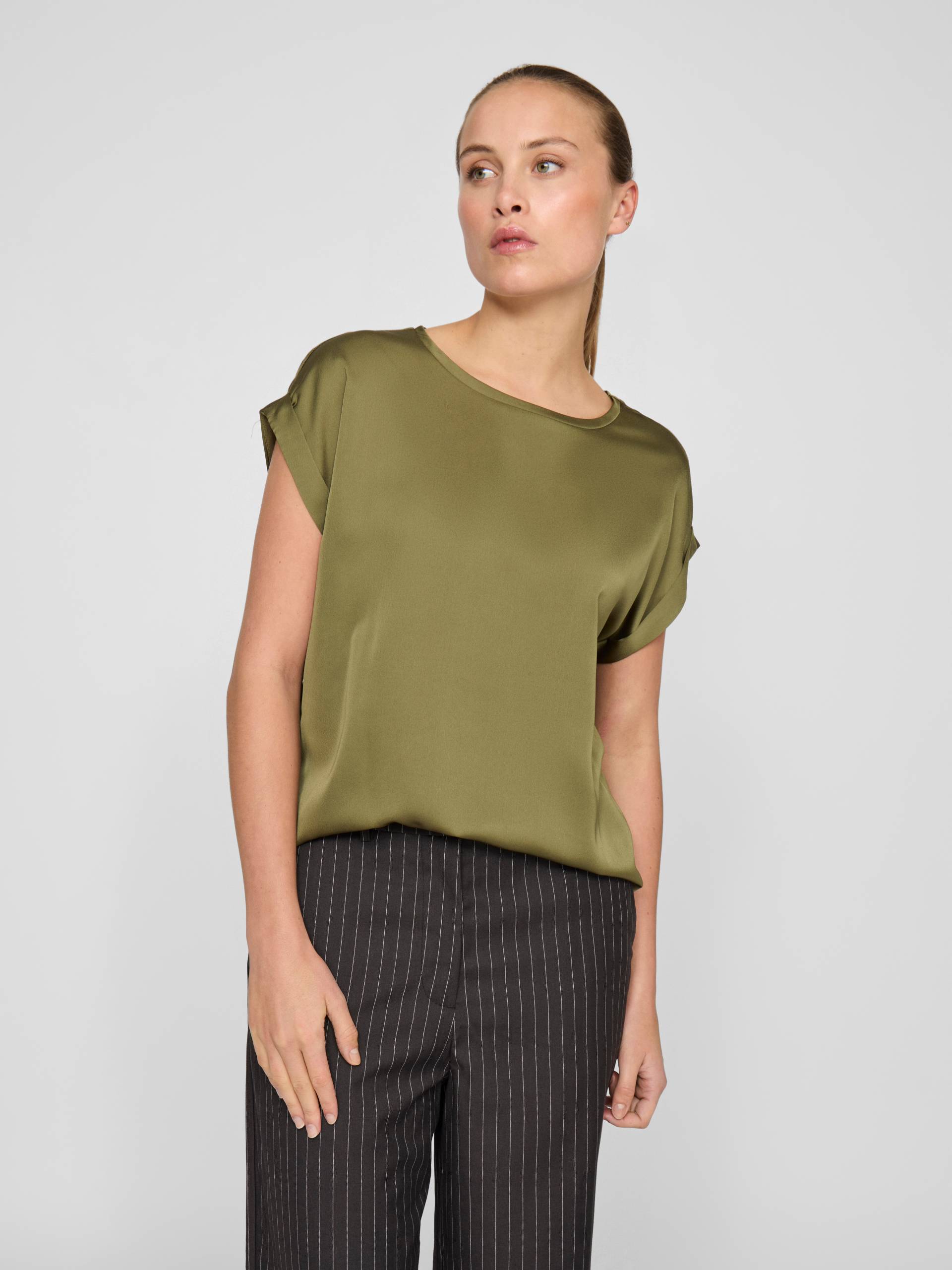 Vila Kurzarmshirt »VIELLETTE S/S SATIN TOP - NOOS«, Satin Optik von Vila