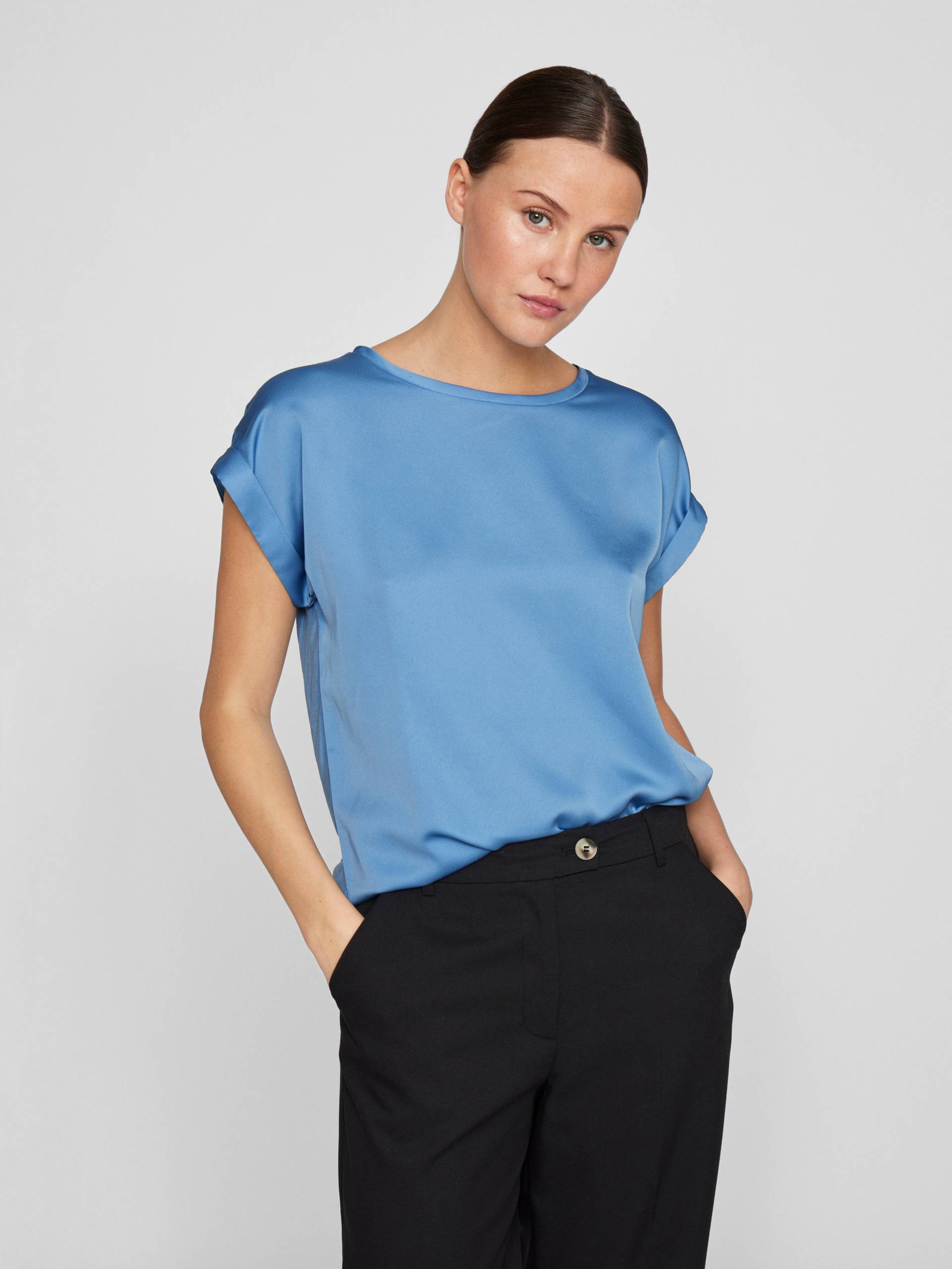 Vila Kurzarmshirt »VIELLETTE S/S SATIN TOP - NOOS«, Satin Optik von Vila