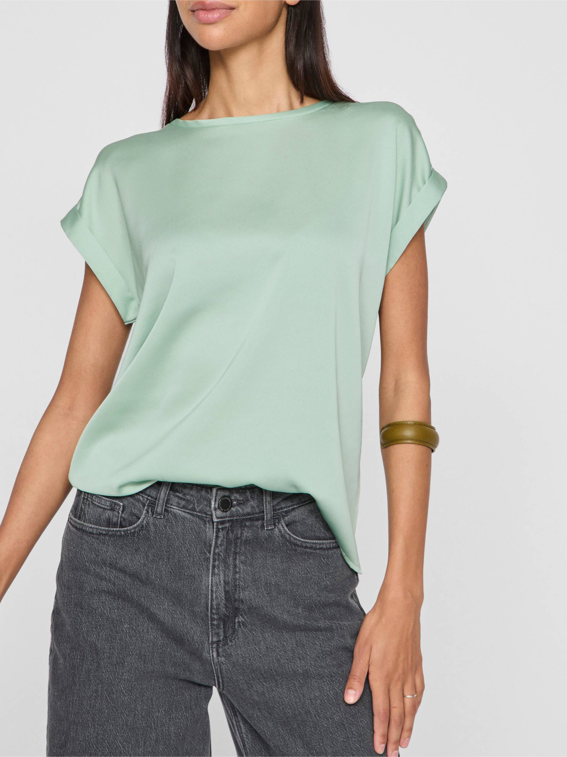 Vila Kurzarmshirt »VIELLETTE S/S SATIN TOP - NOOS«, Satin Optik von Vila