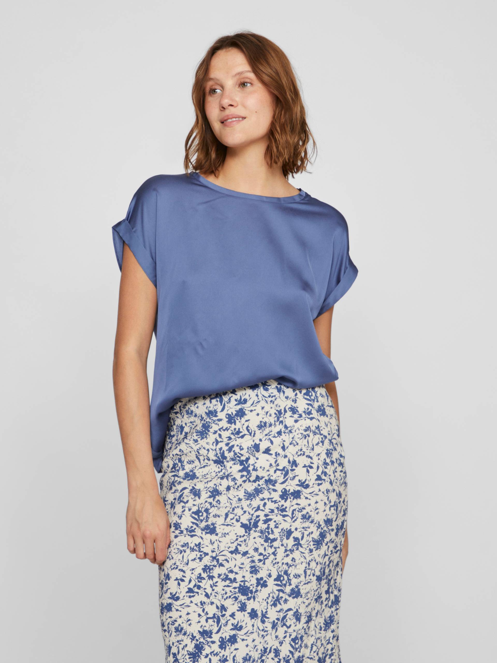 Vila Kurzarmshirt »VIELLETTE S/S SATIN TOP - NOOS«, Satin Optik von Vila