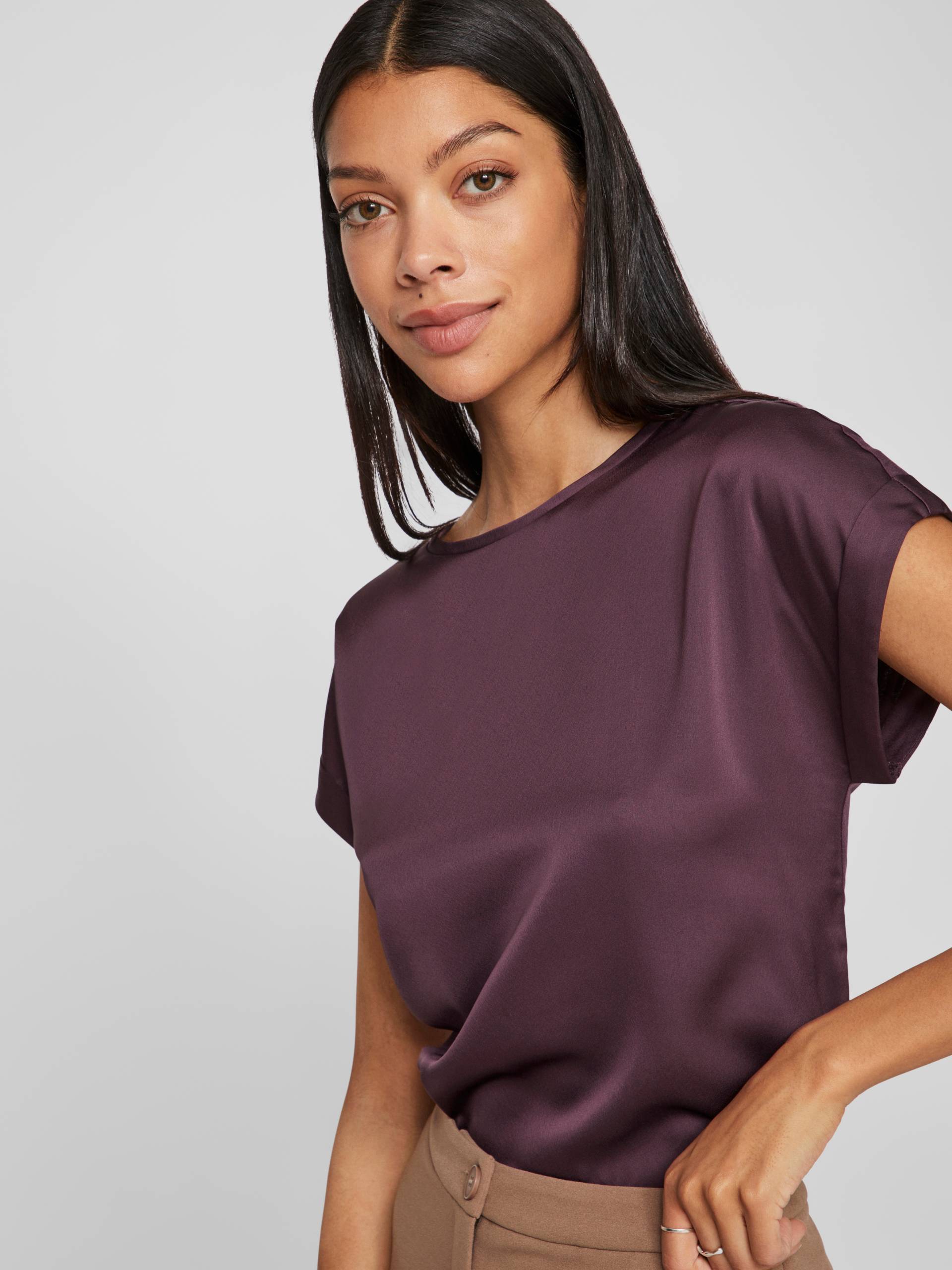 Vila Kurzarmshirt »VIELLETTE S/S SATIN TOP - NOOS«, Satin Optik von Vila