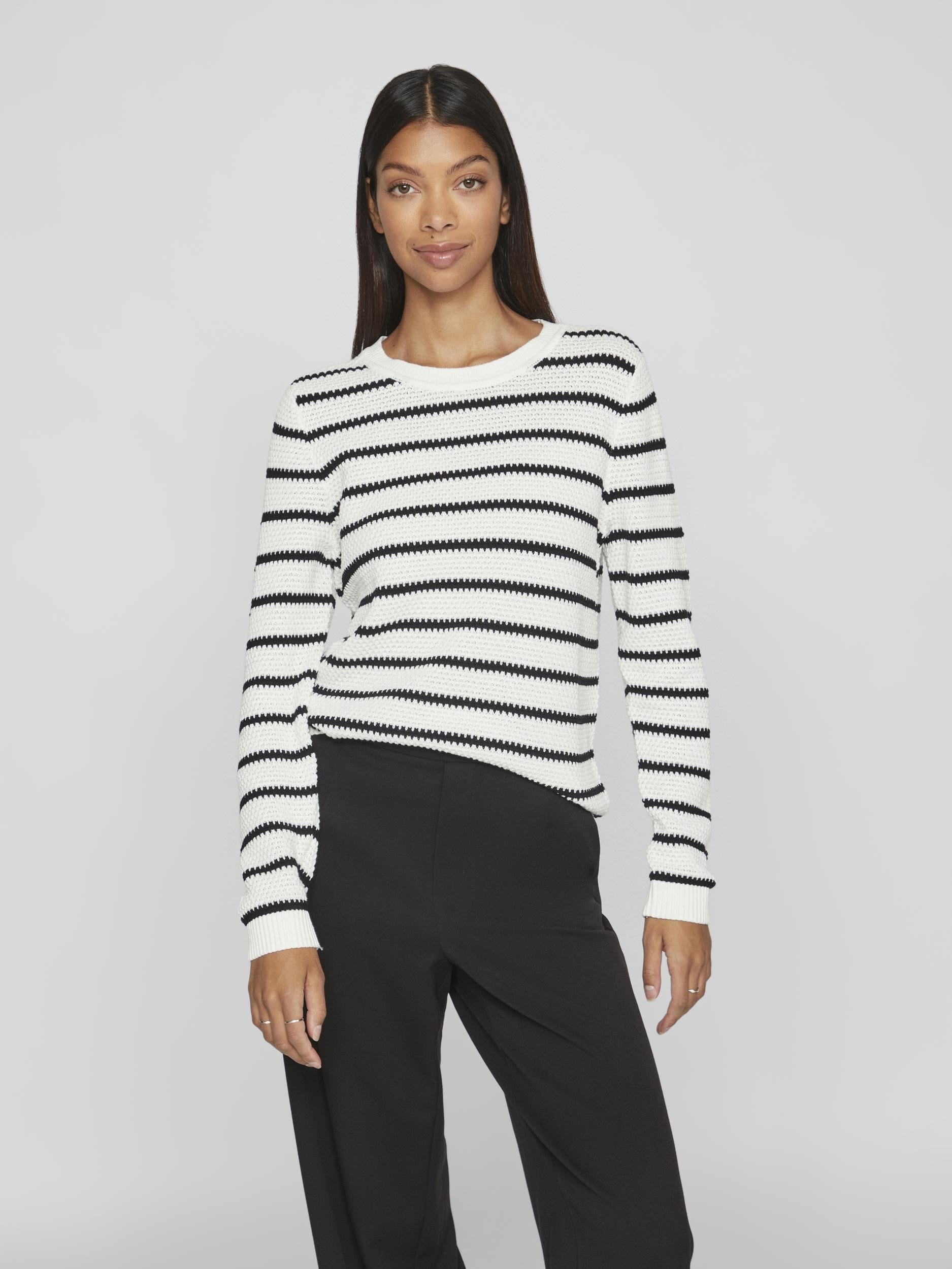 Vila Rundhalspullover »VIDALO O-NECK L/S STRIPE KNIT TOP- NOOS« von Vila