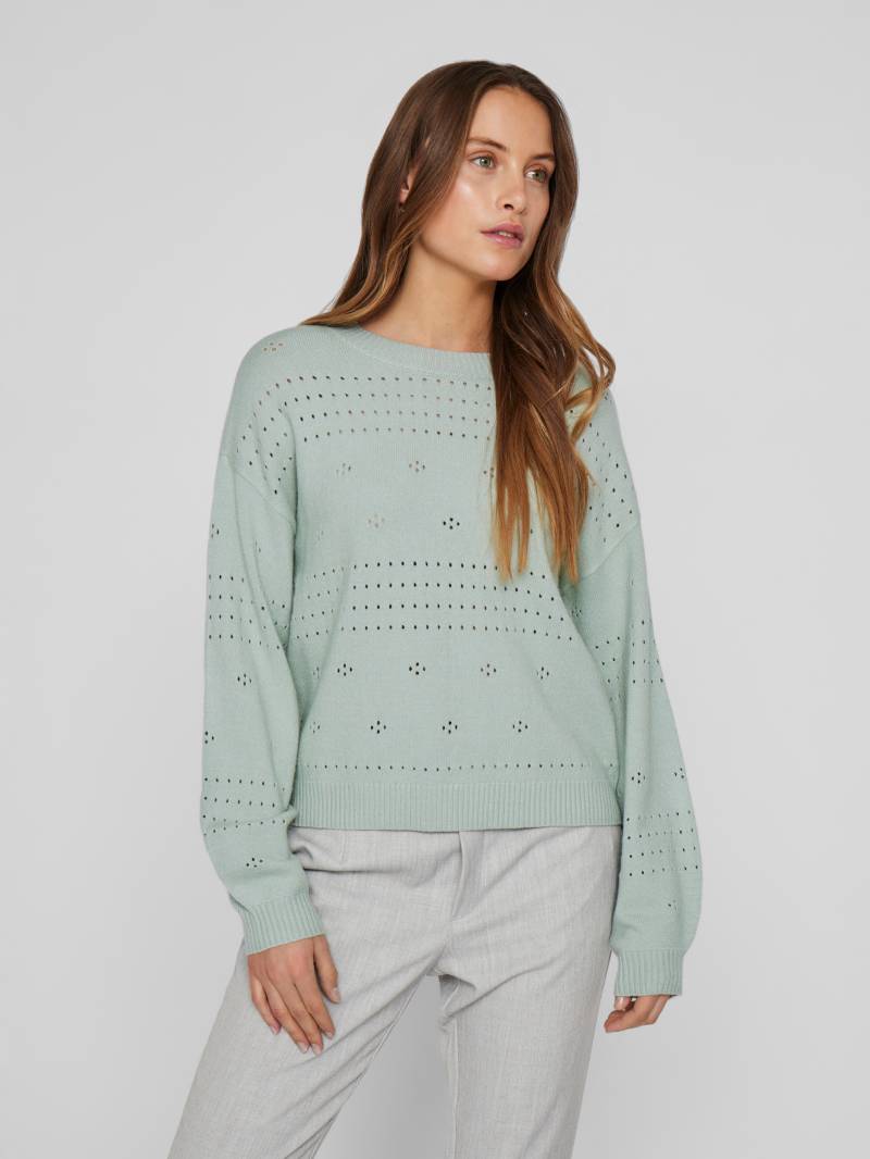 Vila Rundhalspullover »VIRIL L/S O-NECK POINTELLE KNIT TOP-NOOS« von Vila