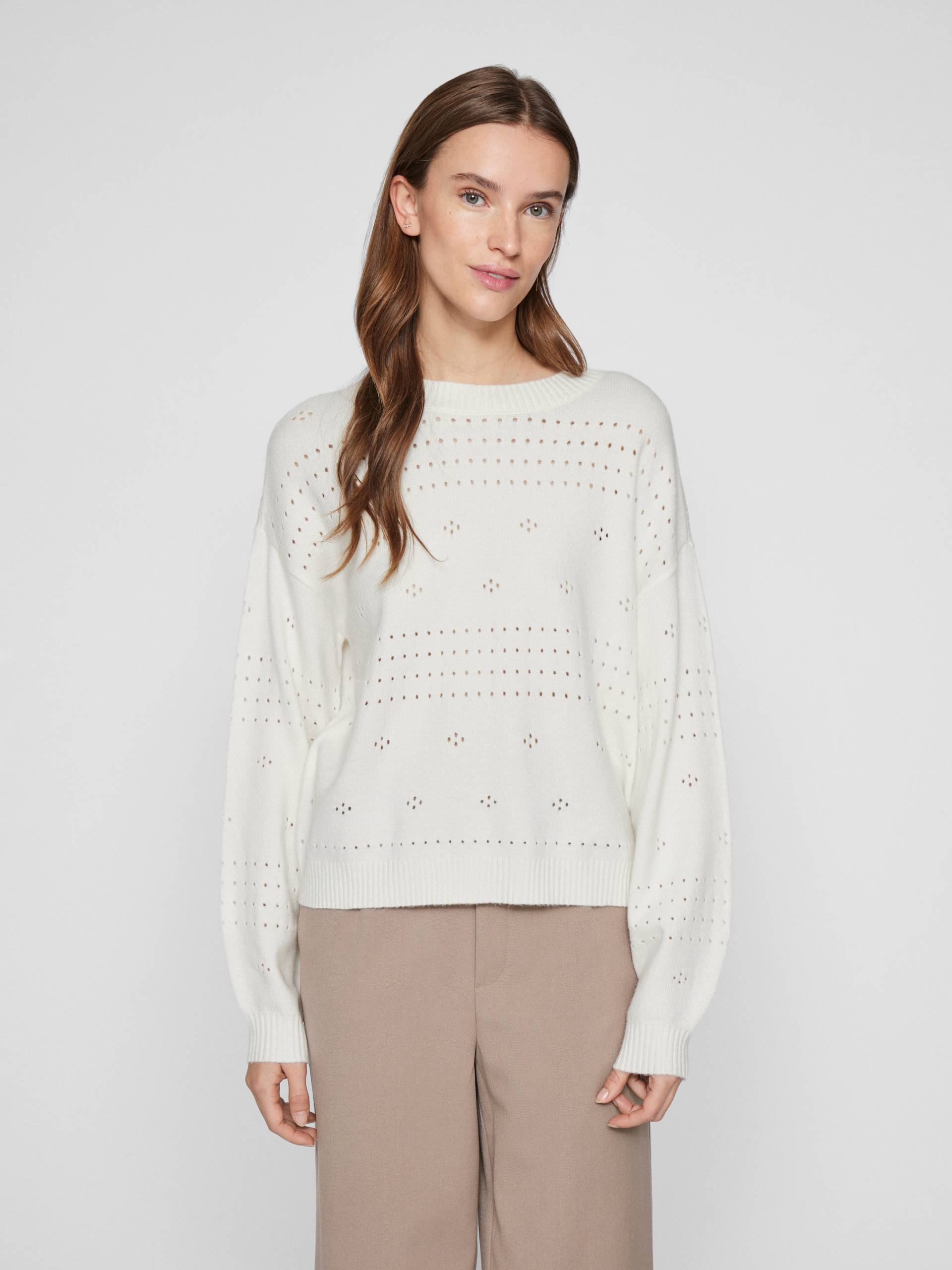 Vila Rundhalspullover »VIRIL L/S O-NECK POINTELLE KNIT TOP-NOOS« von Vila