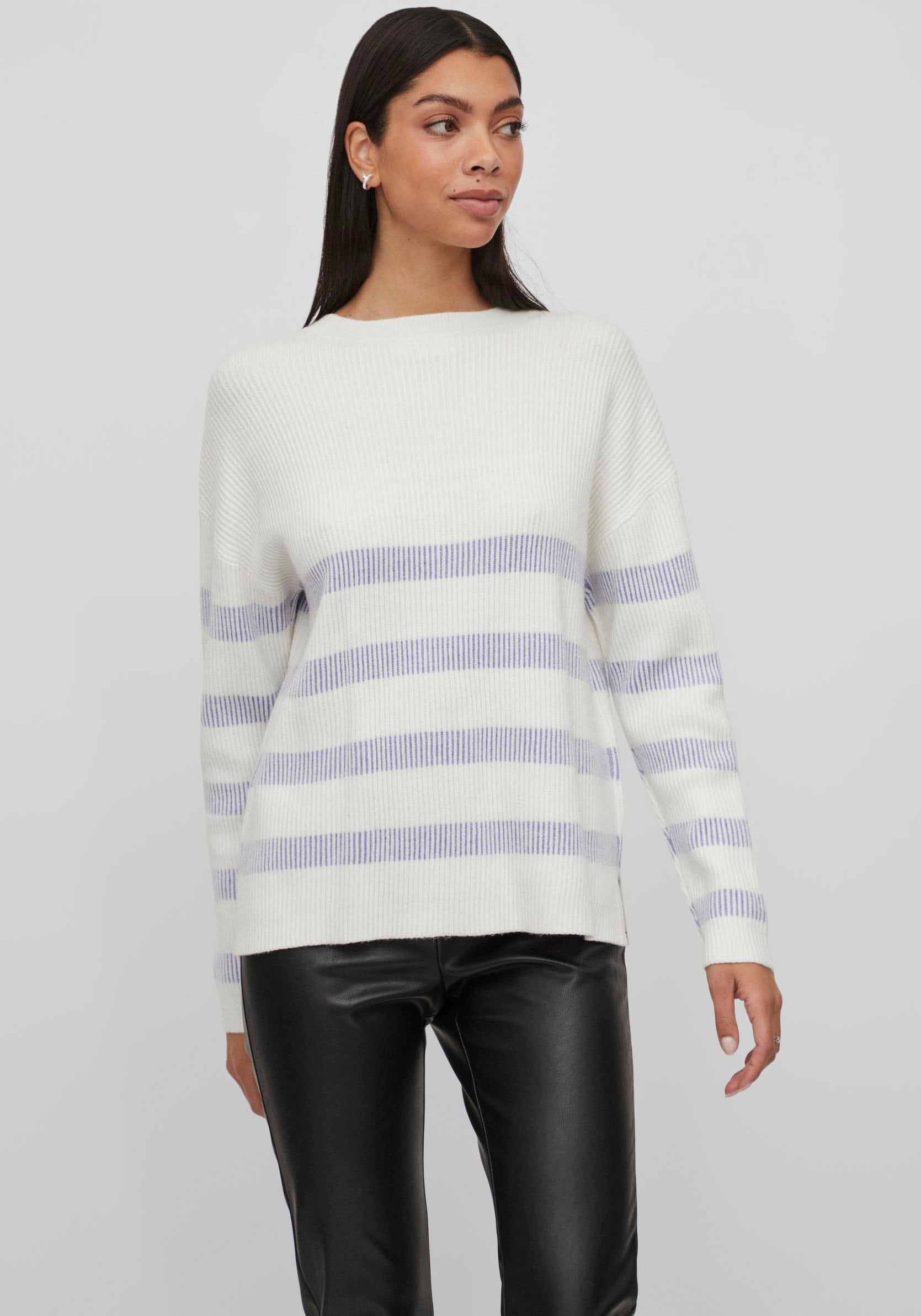 Vila Rundhalspullover »VIRIL STRIPE L/S KNIT TOP - NOOS« von Vila