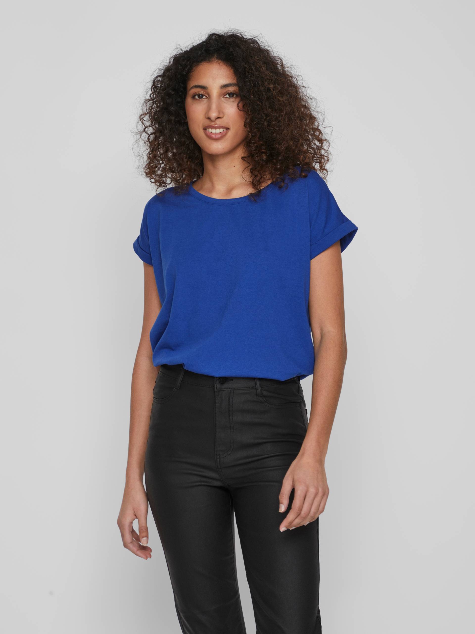 Vila Rundhalsshirt »VIDREAMERS NEW PURE T-SHIRT/SU-NOOS«, Basic Damen-T-Shirt mit Rundhalsausschnitt und umgeschlagenen Ärmeln von Vila