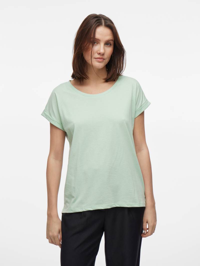 Vila Rundhalsshirt »VIDREAMERS NEW PURE T-SHIRT/SU-NOOS«, Basic Damen-T-Shirt mit Rundhalsausschnitt und umgeschlagenen Ärmeln von Vila