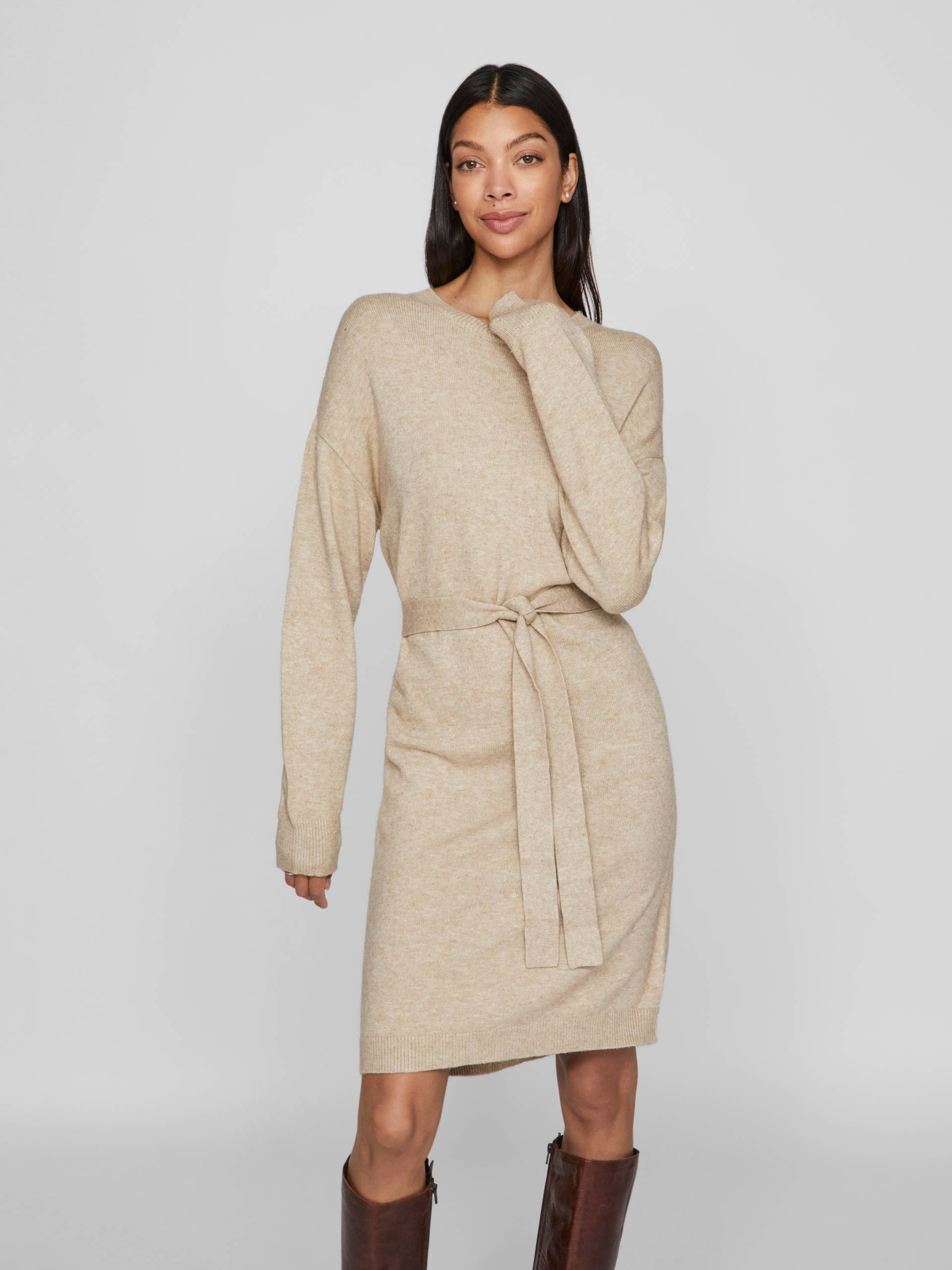 Vila Strickkleid »VIRIL O-NECK L/S BELT KNIT DRESS - NOOS« von Vila