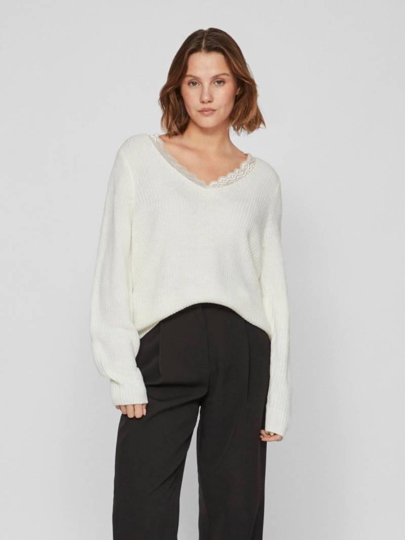 Vila V-Ausschnitt-Pullover »VILOU REV V-NECK L/S LACE KNIT TOP -NOOS« von Vila