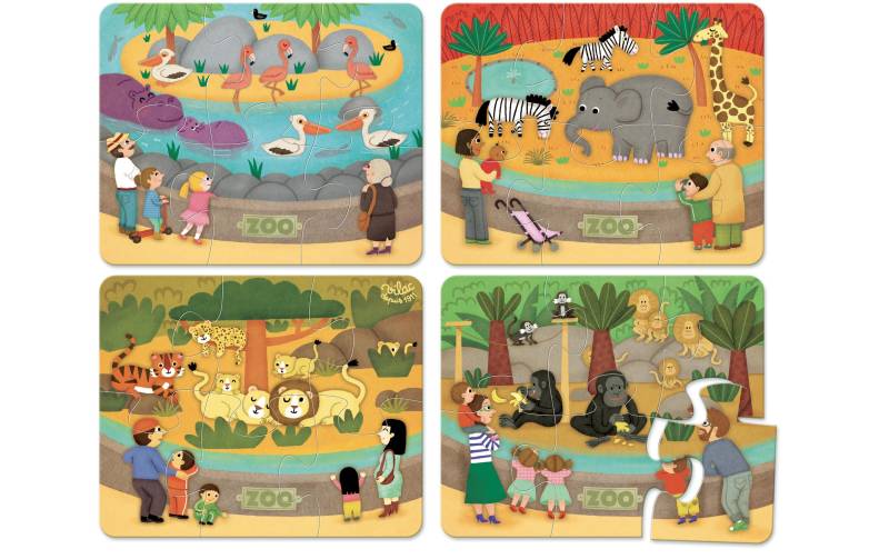 Vilac Puzzle »Zootiere 4 Stk.«, Holzart: Sperrholz (China) von Vilac