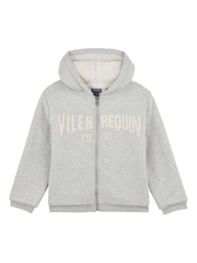 Vilebrequin Kids Stitched-logo hoodie - Grey von Vilebrequin Kids