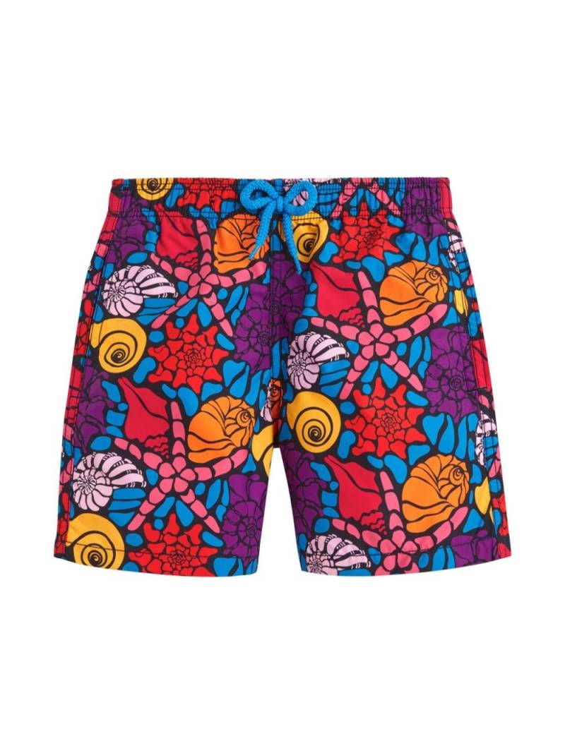 Vilebrequin Kids graphic-print logo-appliqué swim shorts - Blue von Vilebrequin Kids