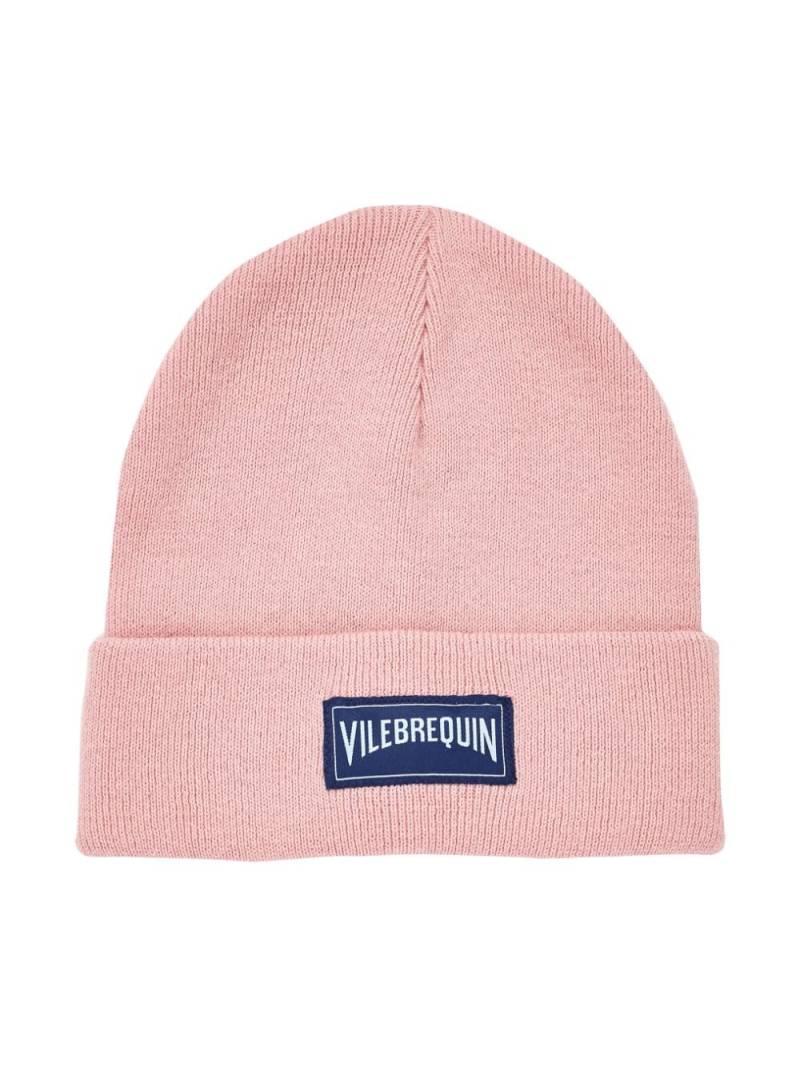 Vilebrequin Kids logo-patch knitted beanie - Pink von Vilebrequin Kids