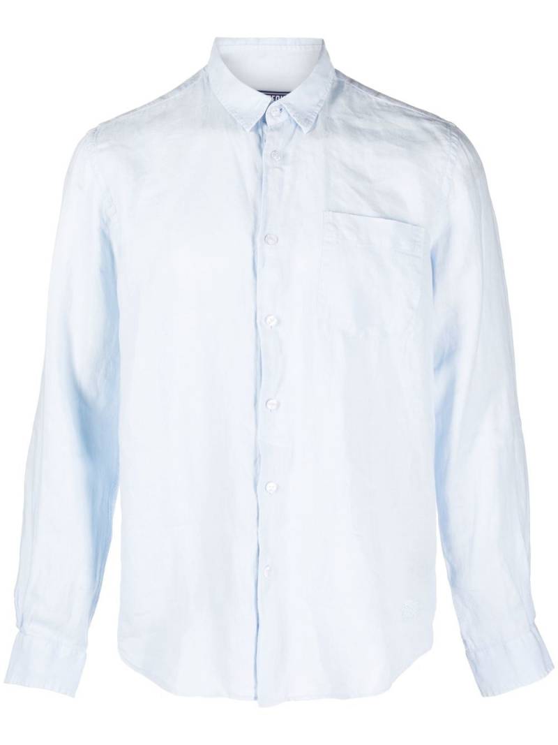 Vilebrequin Caroubis long-sleeved linen shirt - Blue von Vilebrequin