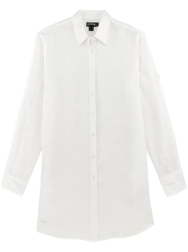 Vilebrequin Fragance linen shirt mini dress - White von Vilebrequin