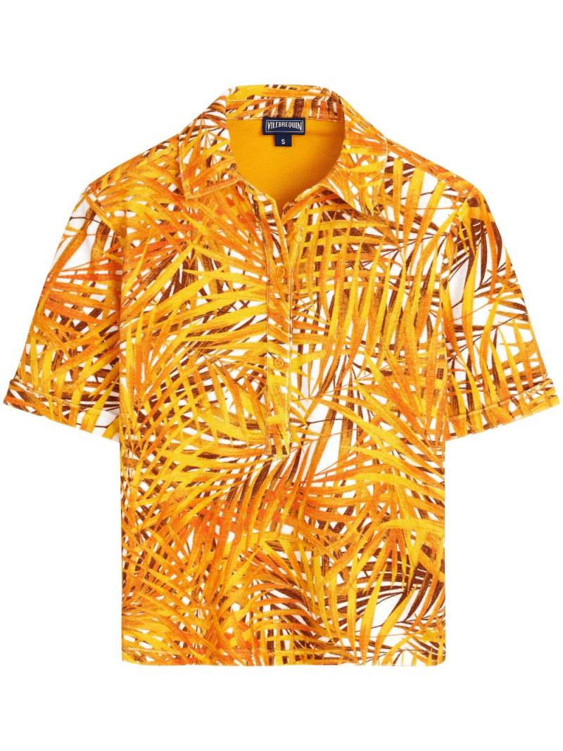 Vilebrequin Palm Leaves-print terry polo shirt - Orange von Vilebrequin