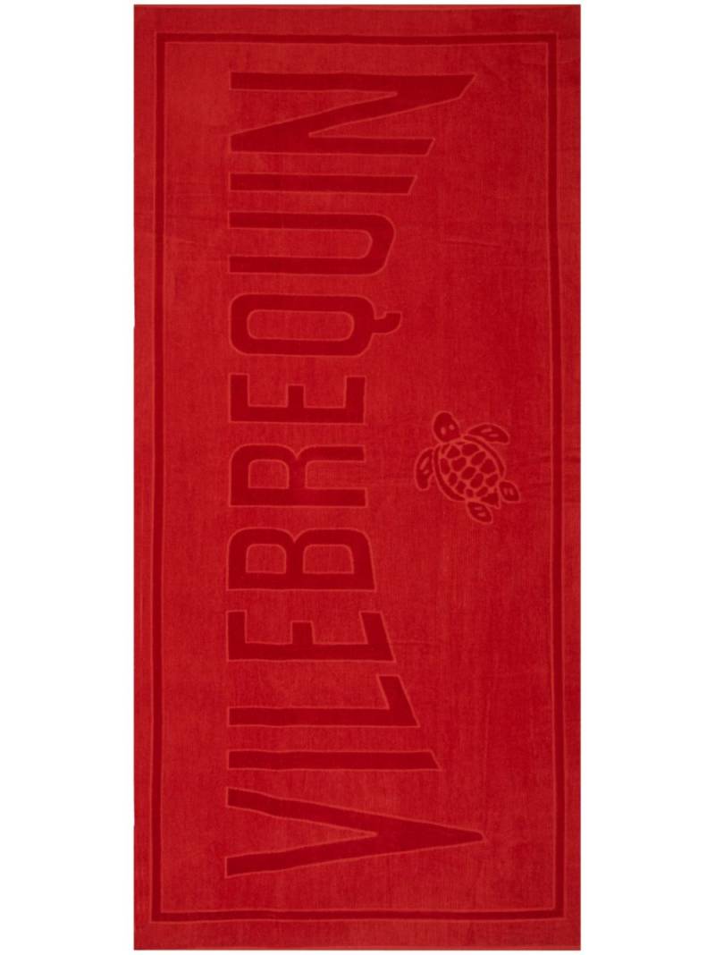 Vilebrequin Sand logo-jacquard beach towel - Red von Vilebrequin